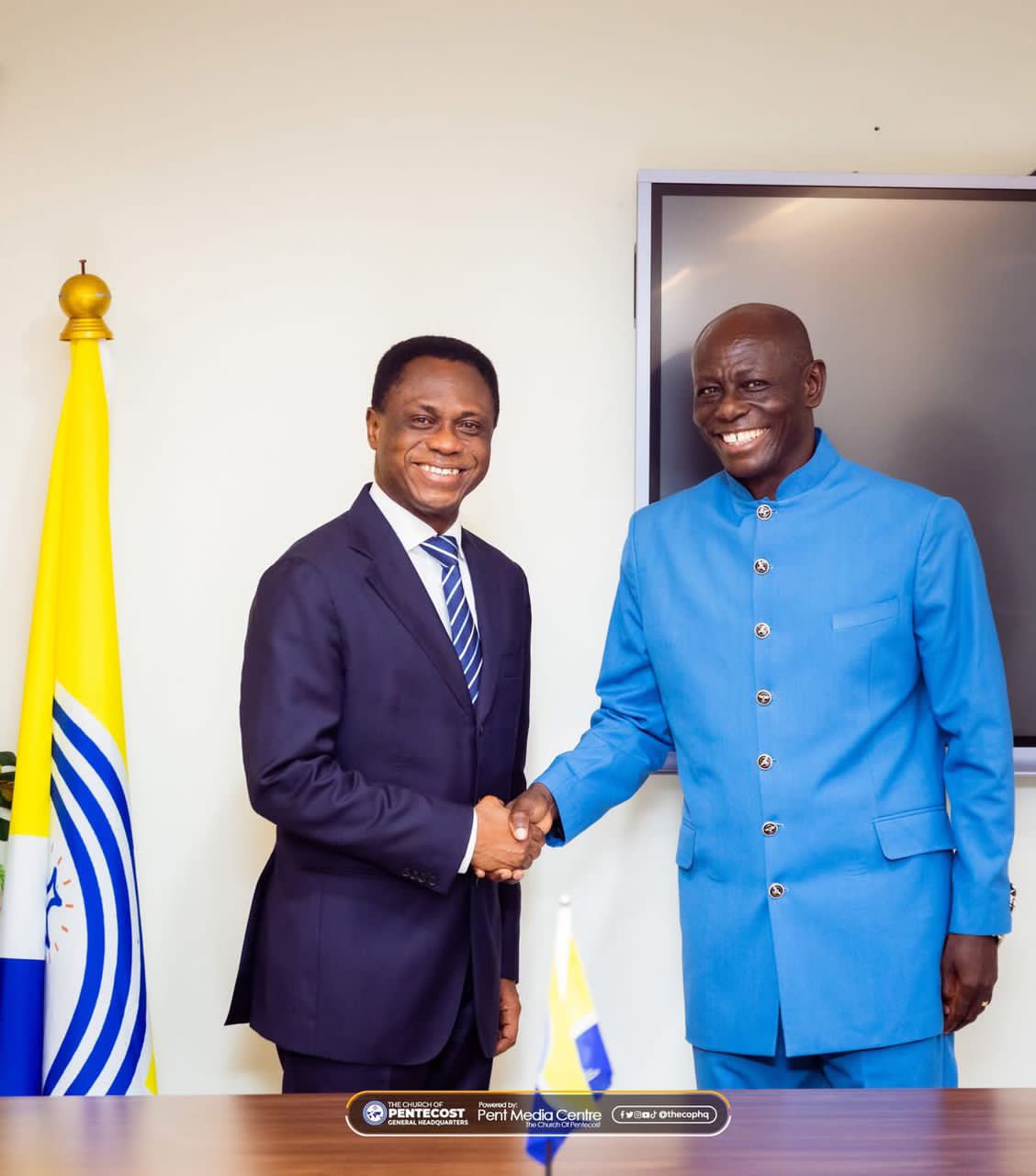 GhIS Courtesy Call on Church of Pentecost Chairman